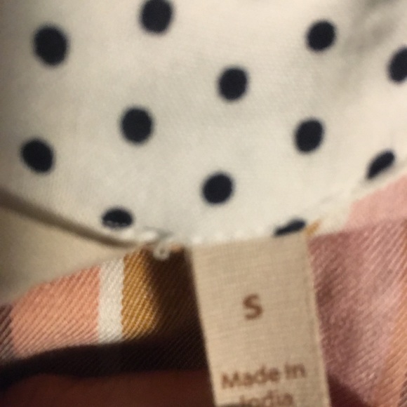 Soft Surroundings Blue Floral and Polka Dot Mixed Print Button Down Blouse - Picture 10 of 11